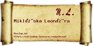 Miklóska Leonóra névjegykártya